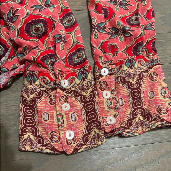 Free People Falling for You Floral Print Peplum Top Boho Blouse. XS - Picture 6 of 8